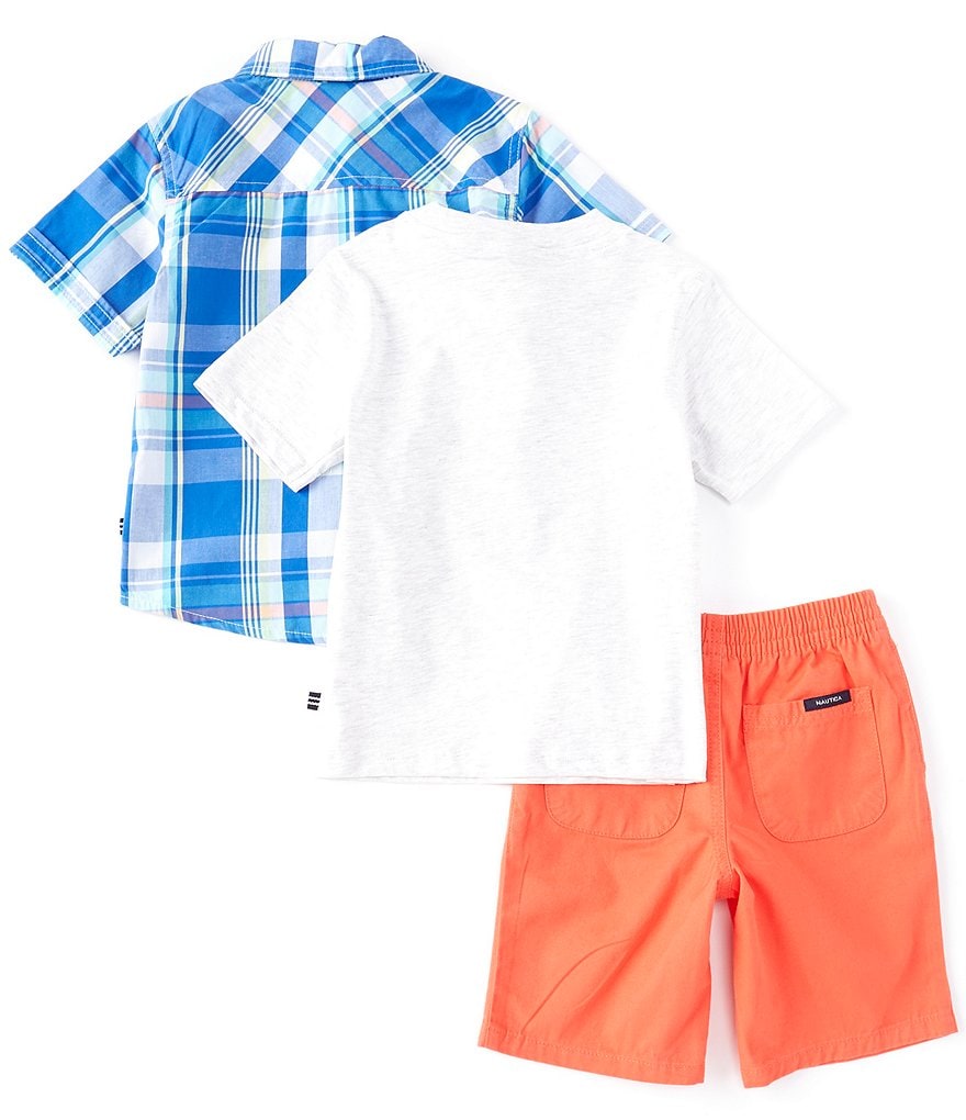 Kinetic by Class Club Little Boys 2T-7 Short-Sleeve Play Hard Performance Tee and Shorts Set