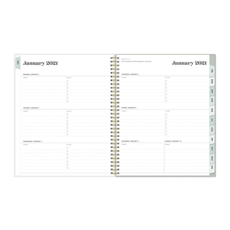 2021 The Everygirl Planner 8.5" x 11" Clear Plastic Cover Weekly/Monthly Wirebound Tuberose - Blue Sky