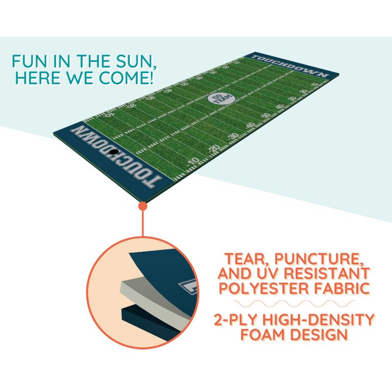 Floatation iQ Floating Oasis 15 x 6 Foot Foam Island Water Pool Lake Lounger Play Pad Mat, Football