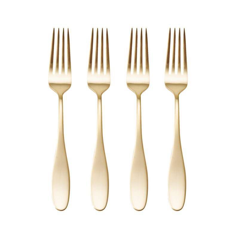 Towle 20pc Stainless Steel Gold Plated Ashwell Silverware Set