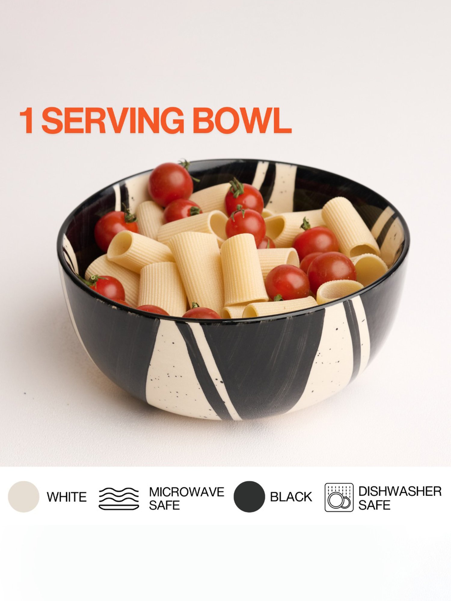 BlackCarrot Black & White Ceramic Serving Bowl
