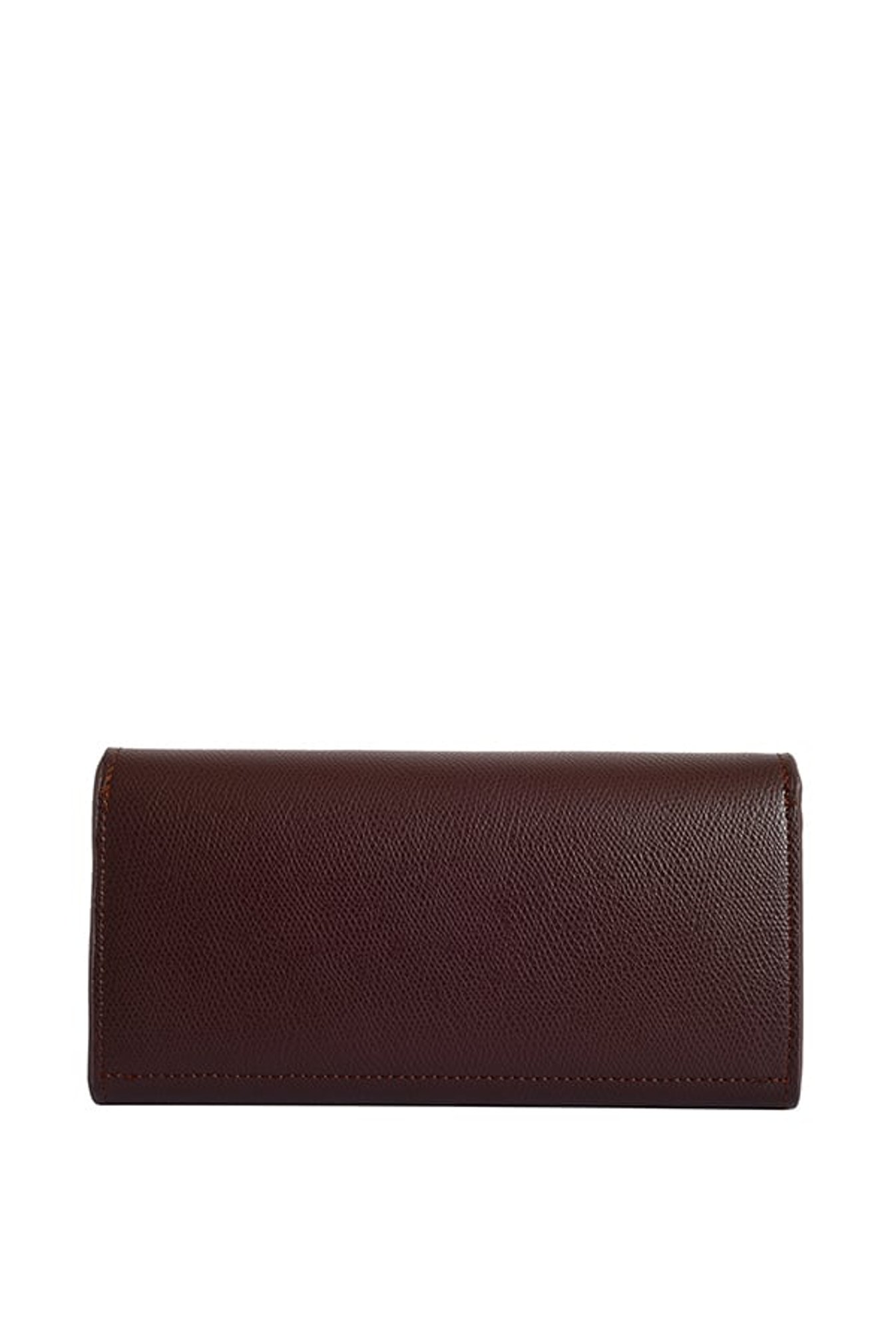 Lino Perros Brown Solid Tri-Fold Wallet