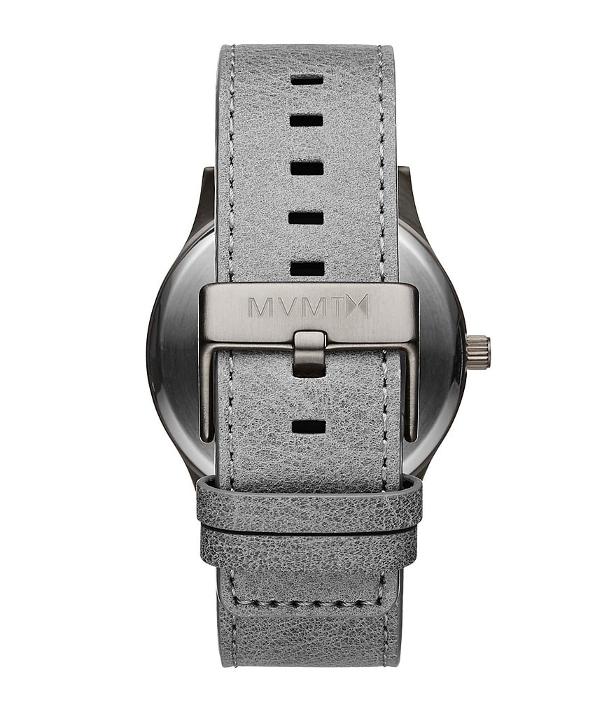 MVMT Classic Monochrome Gray Leather Strap Watch