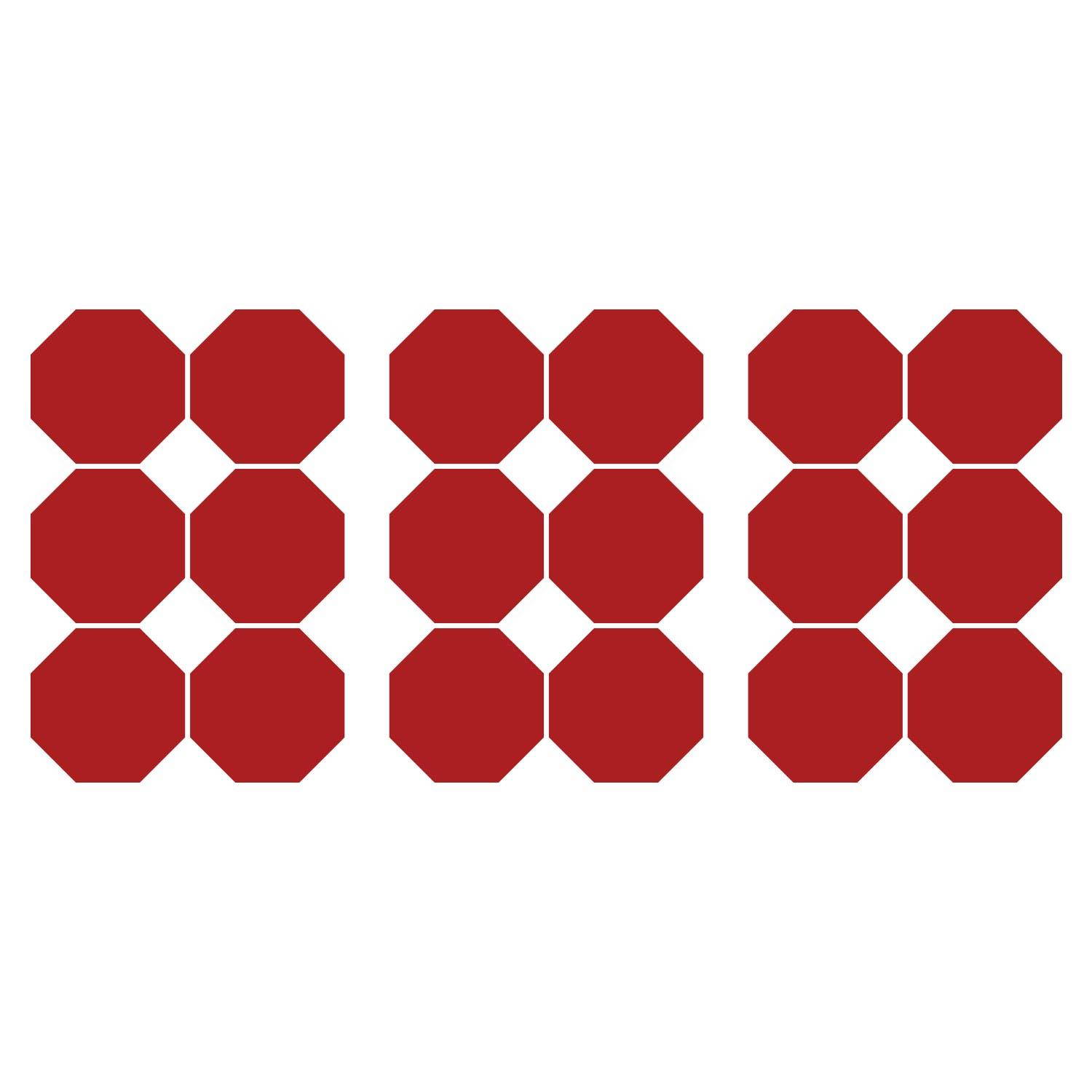 LiteMark 3.5 Inch Black Removable Octagon Decals - Pack of 18