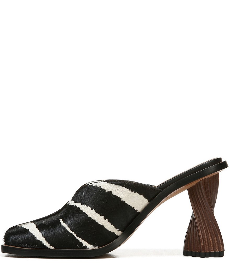Sam Edelman Everly Animal Printed Haircalf Sculptural Heel Dress Mules