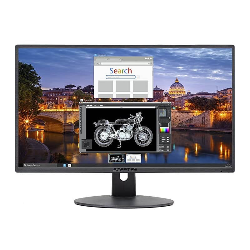 E225W-19203R 22" Ultra Thin 75Hz 1080p LED Monitor 2x HDMI VGA Build-in Speakers, Metallic Black 2018