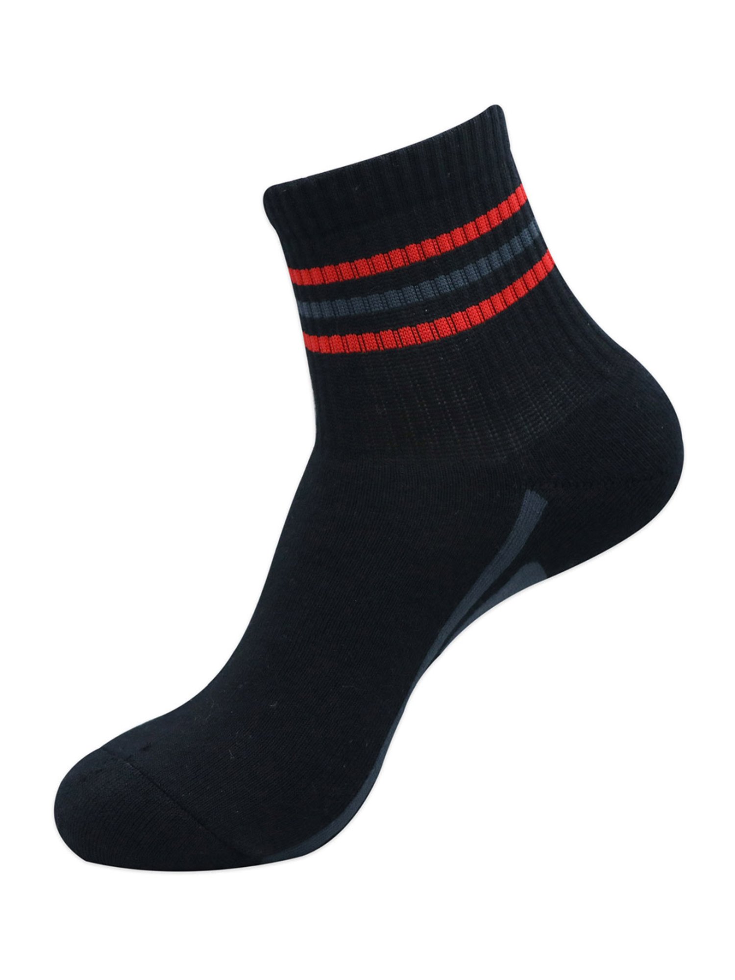 BALENZIA Cotton Colour Block Cushioned High Ankle Sports Socks (Pack Of 5)