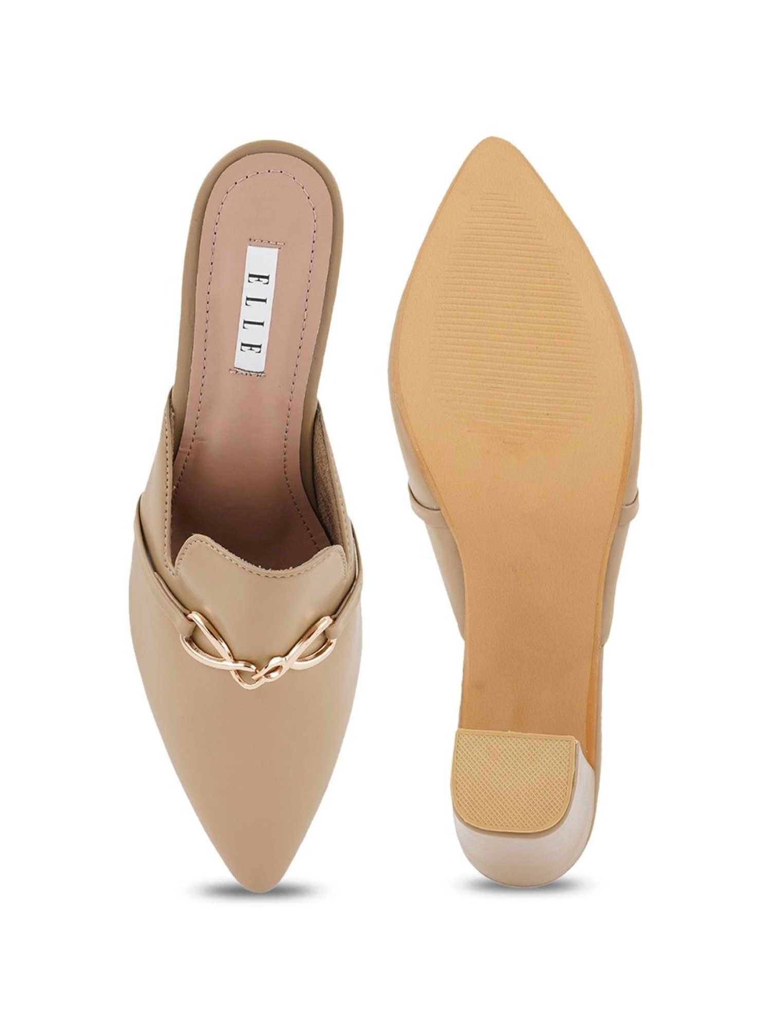 Elle Women's Beige Mule Shoes