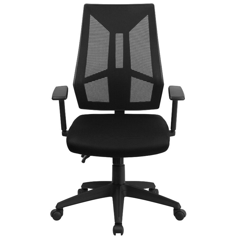 Mesh Sled Base Side Reception Chair with Flip Up Arms Black - Riverstone Furniture