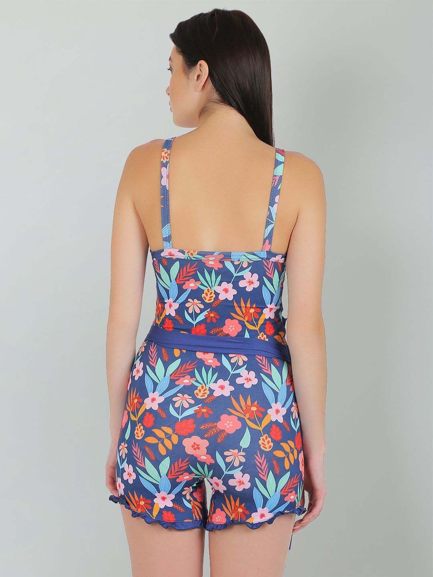 N-Gal Blue Printed Swimsuit