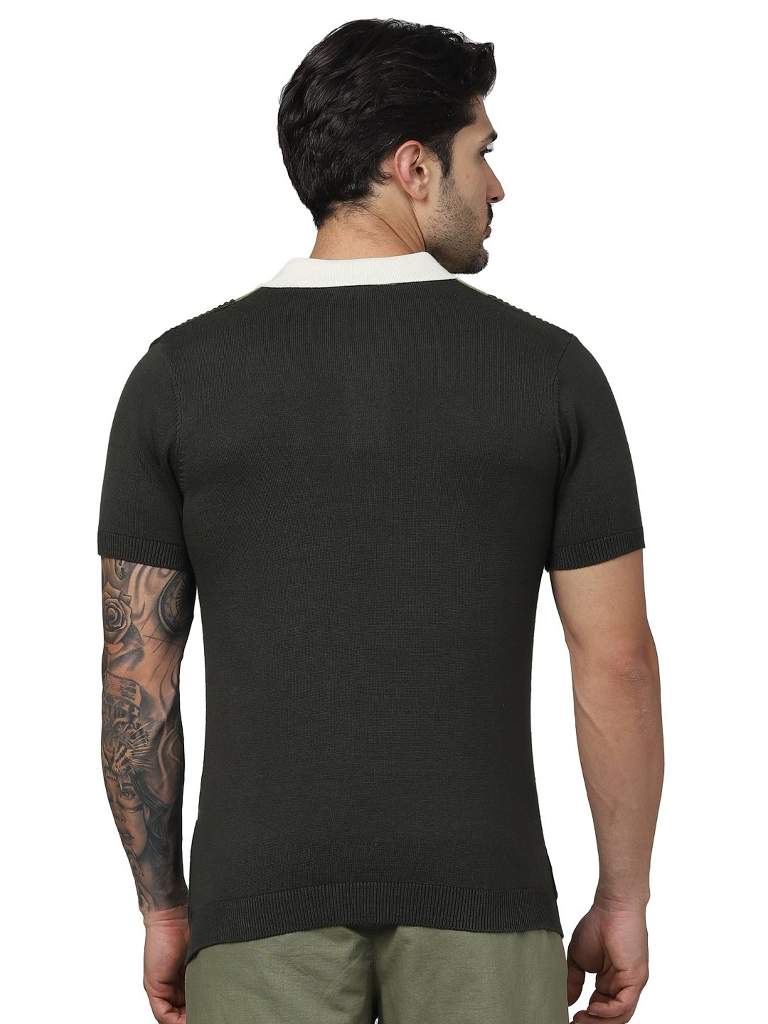 celio* Green Regular Fit Cotton Polo T-Shirt