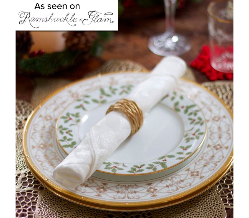 Noritake Holly and Berry Gold Salad/Dessert Plate