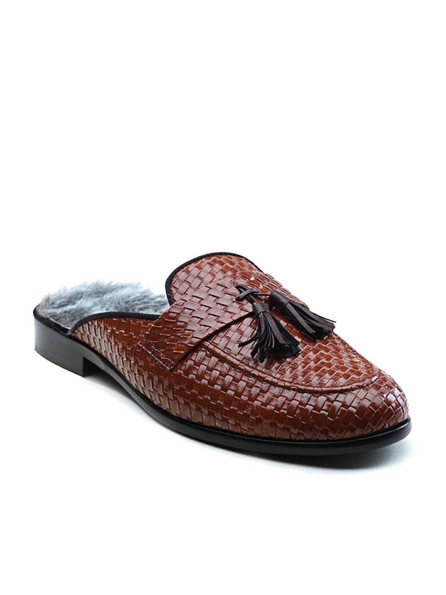 Monkstory Men's Luxious Tan Mule Shoes