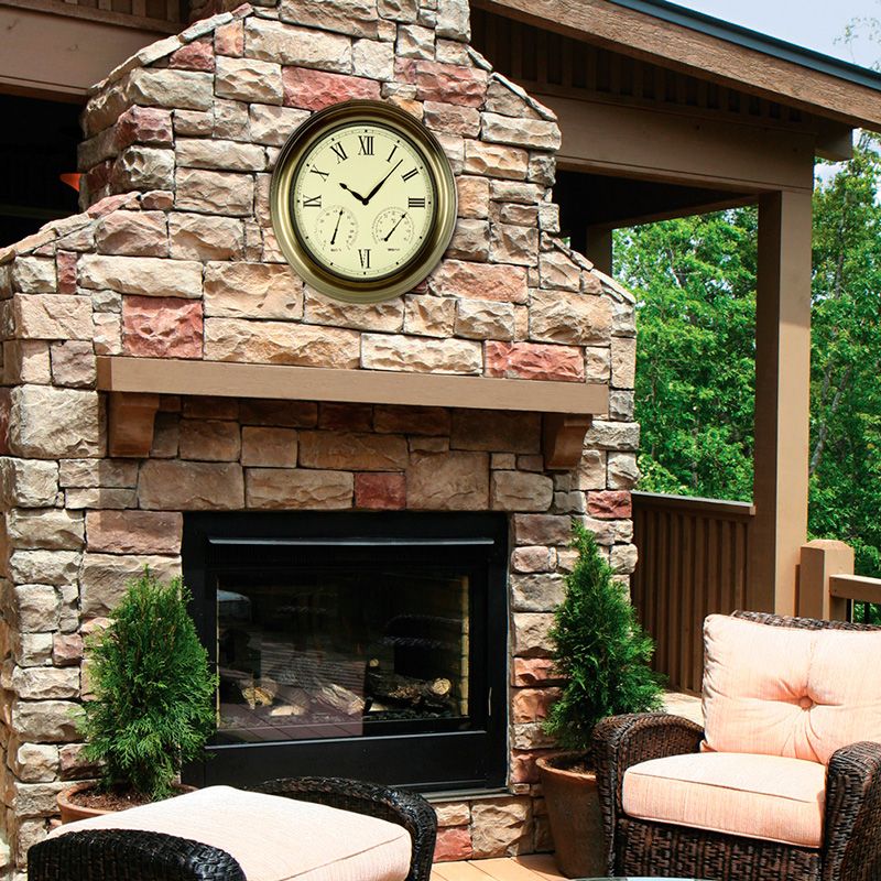 Swim Central 18" White and Bronze Battery Operated Roman Outdoor Clock