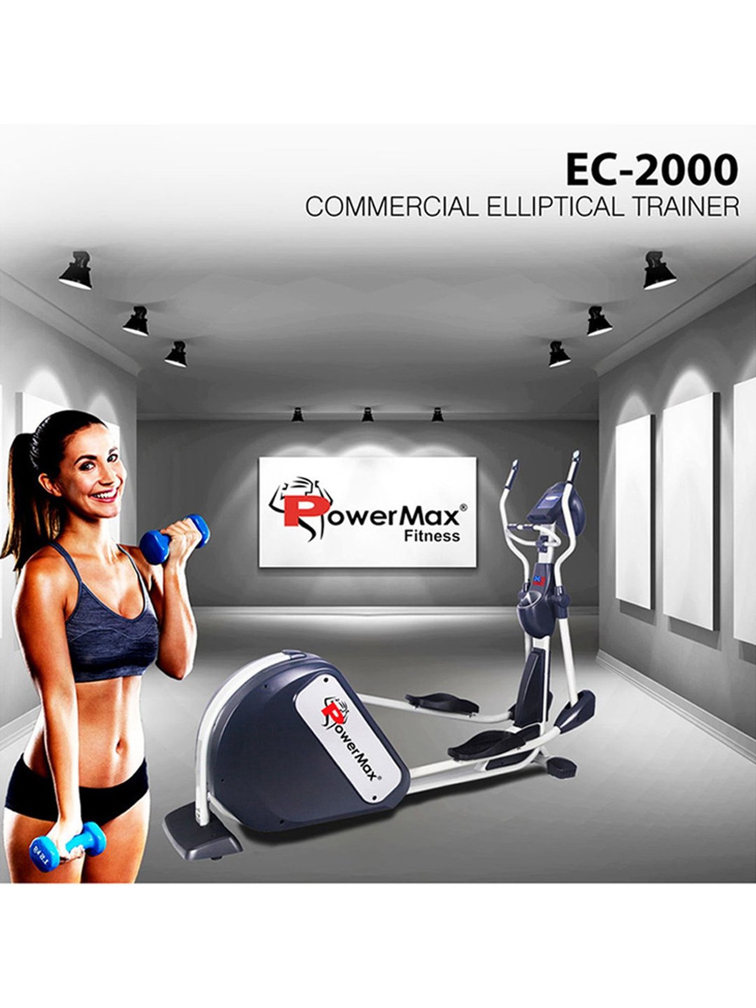 PowerMax Fitness EC-2000 Elliptical Trainer (Black)