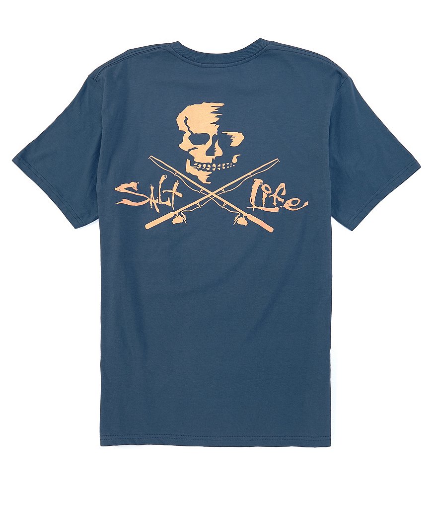 Salt Life Skull And Poles Short-Sleeve Graphic Pocket Tee