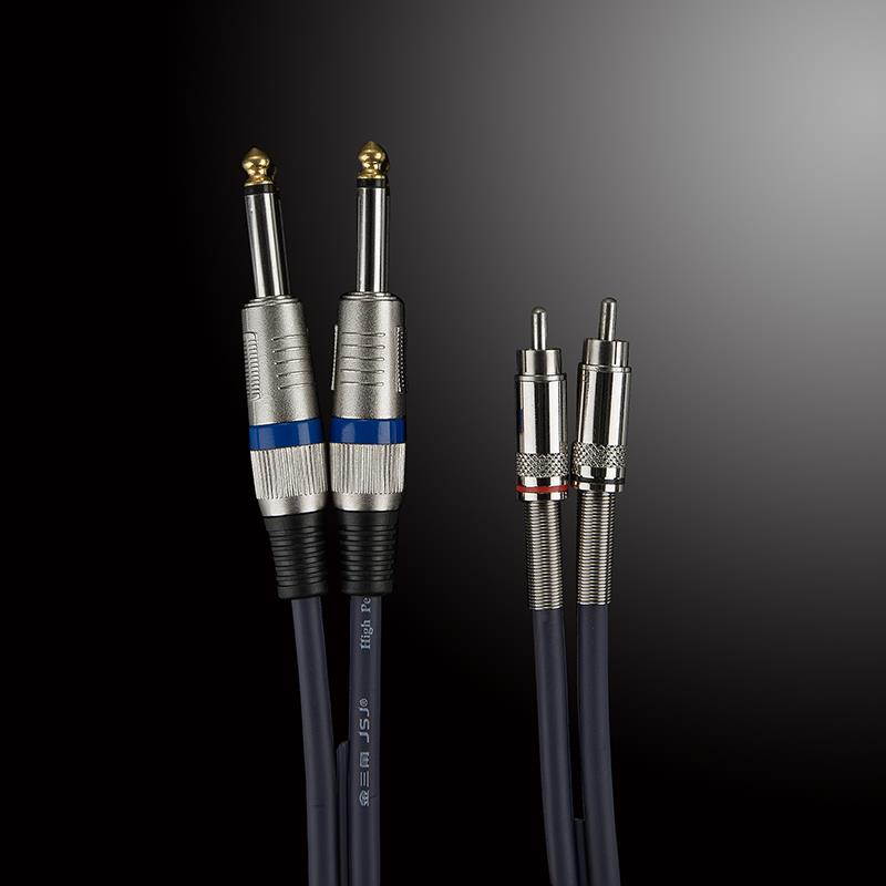 1pair 6.35mm 1/4" Male to RCA Male L/R Audio Cable for HiFi Amplifier Mixing Console 1.5m