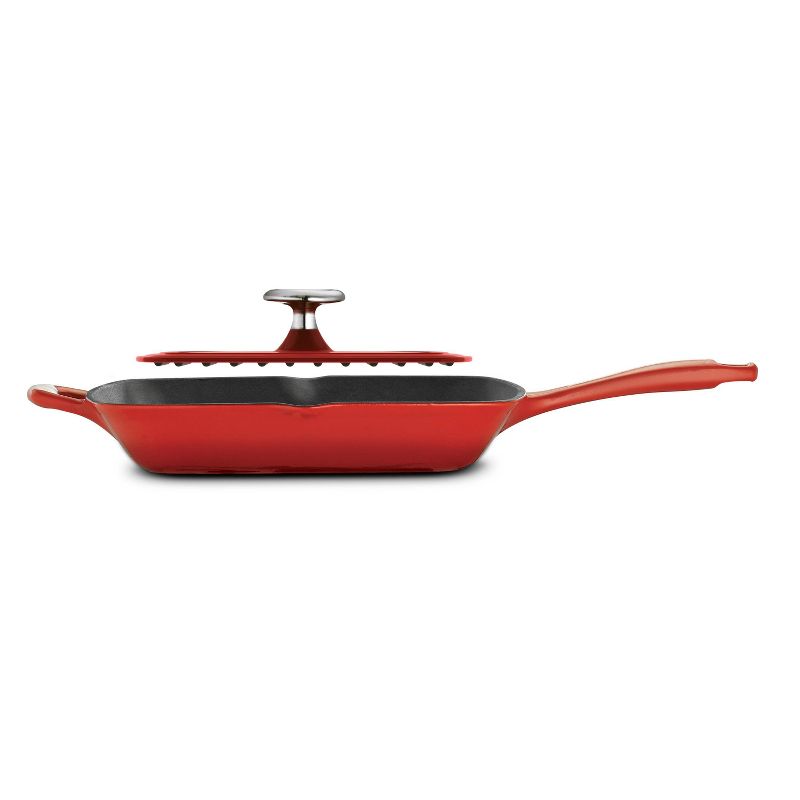 Tramontina 11" Grill Pan with Press - Red