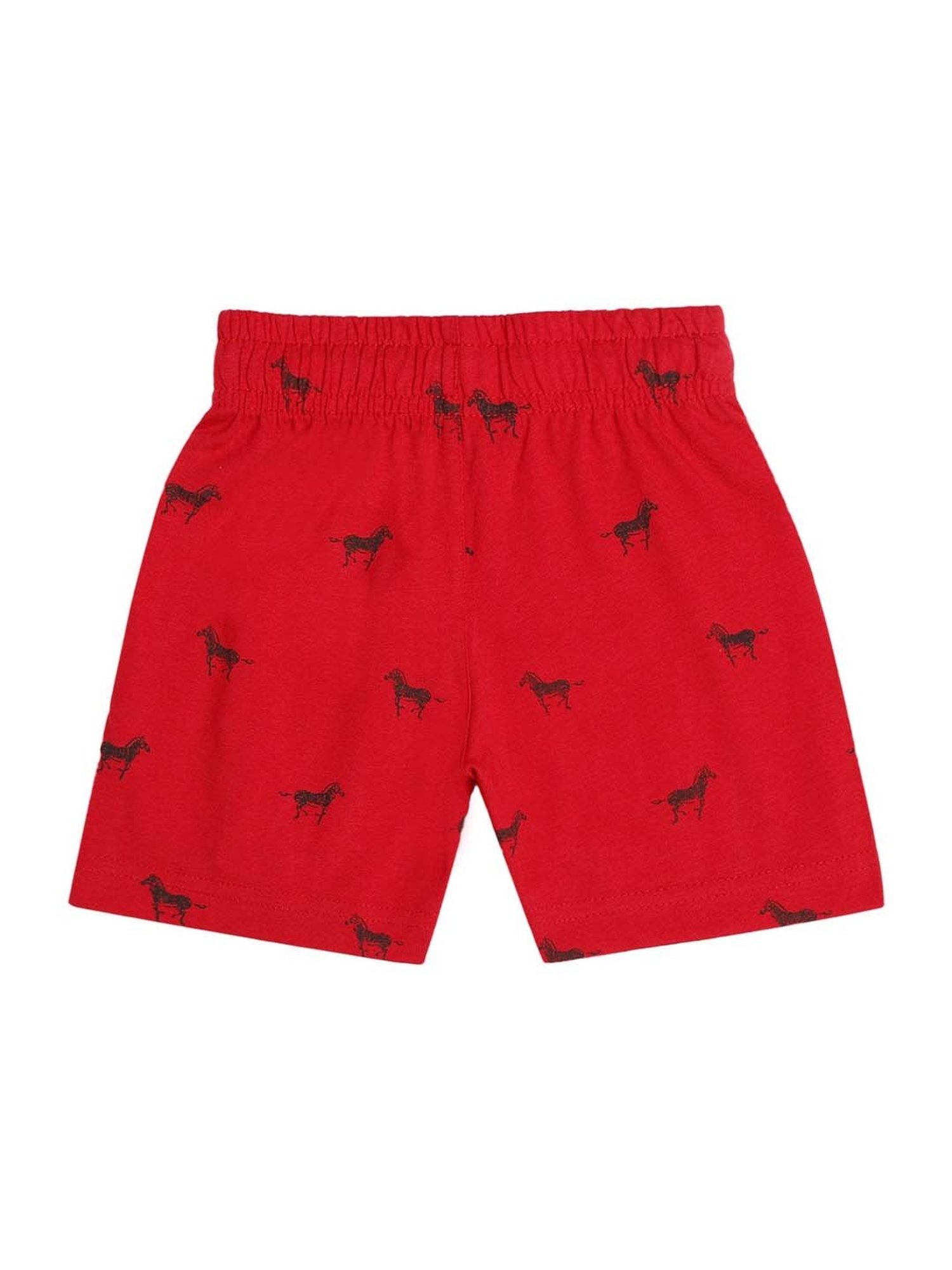 Proteens Kids Red Cotton Printed Shorts