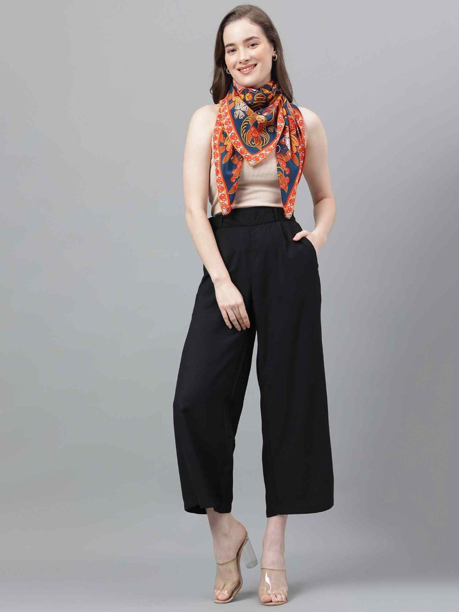 Tossido Blue Printed Scarf & Bag Scarf Set