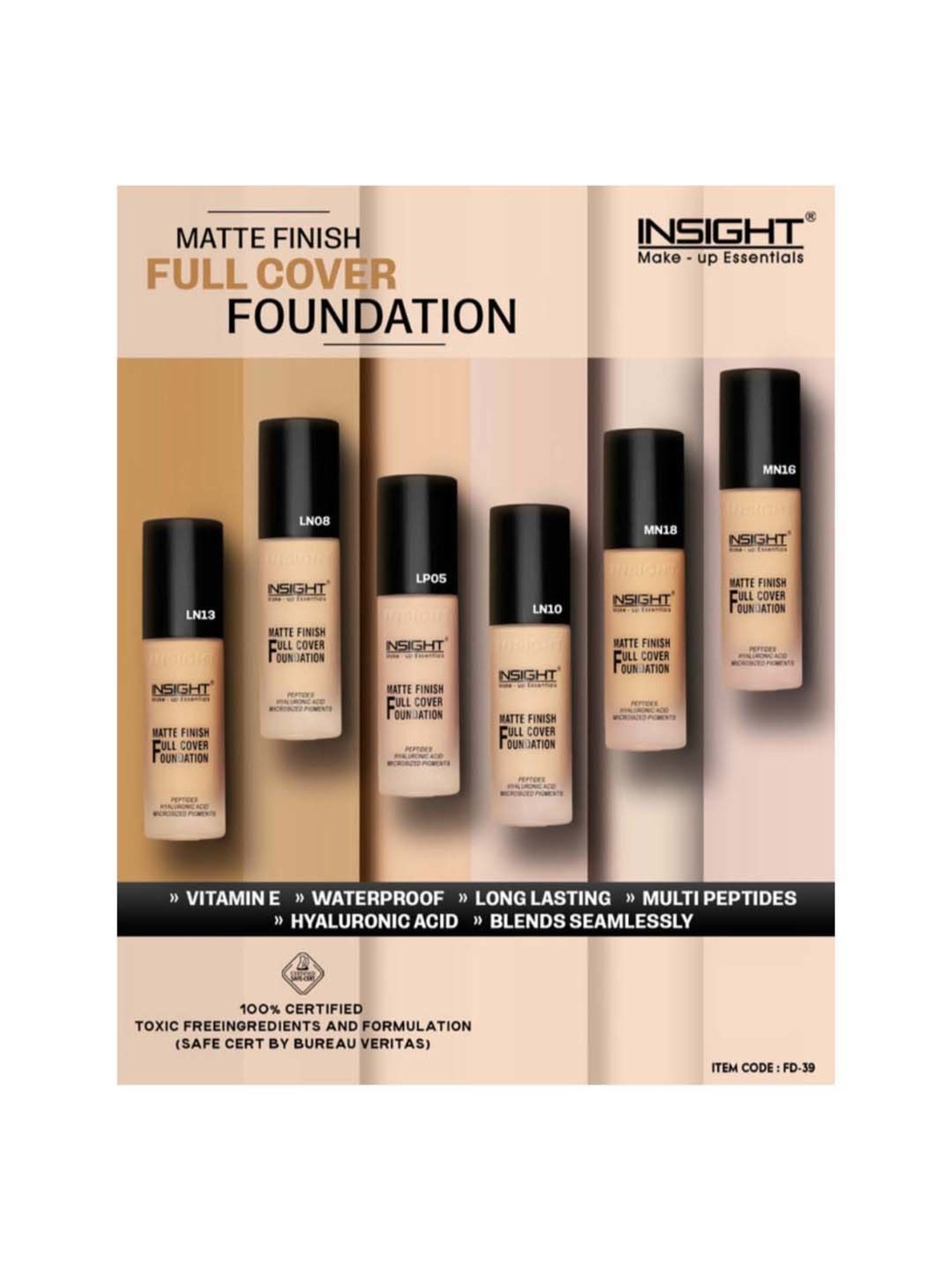 Insight Cosmetics Matte Finish Full Cover Foundation LN08 - 30 ml