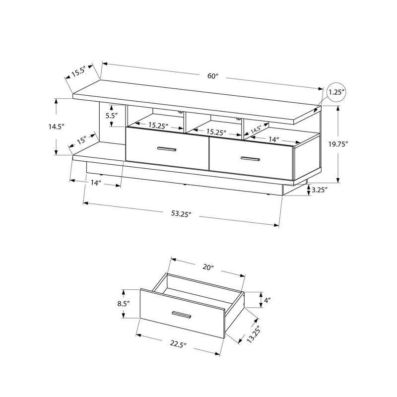 TV Stand with Drawers - Dark Taupe - EveryRoom