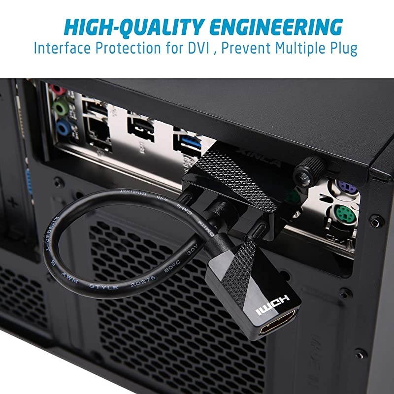 HDMI to DVI Cable 075 feet HDMI Female A to DVID 24+1 PinsUltra HighSpeed Adapter BiDirectional CableSupport 3D 1080p HDTV TV Box Smart TV PS4 Xbox OneRoku