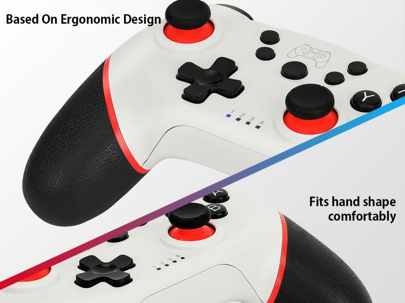 SuperStar Wireless Gaming Controller Remote Gamepad Joystick for Nintendo Switch,Bluetooth Rechargeable Gamepad Supports 6-Axis Gyro, Turbo and Dual Vibration(White)