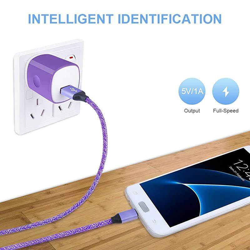 Port Charger Block Charging Cable Android Fast Charge Android Charger Kit Compatible for Samsung Galaxy S7S6 Edge Note 54J7Tab S2LG K30K20V10LG Stylo 23 PlusMoto G5 E4 Droid Turbo 2