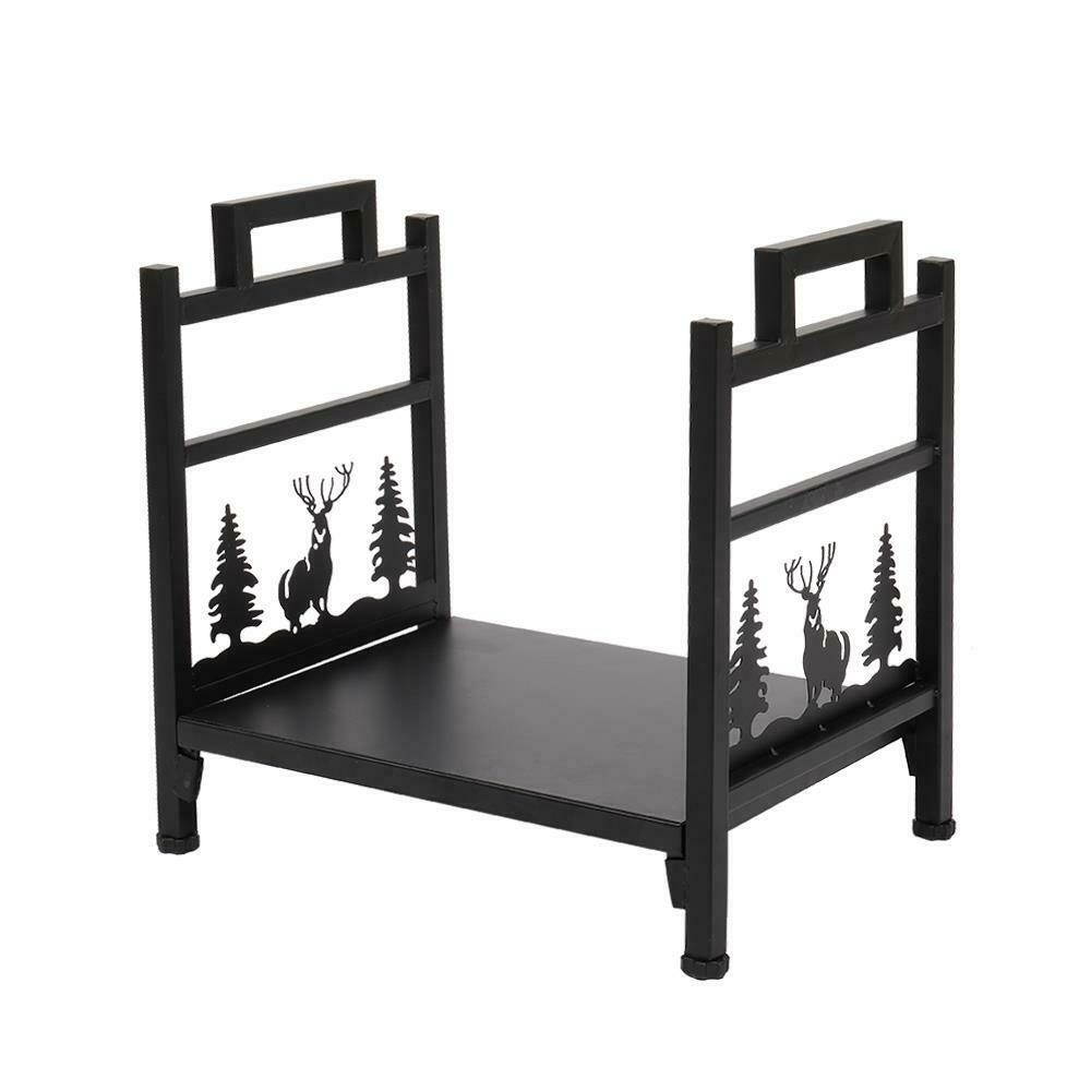 Metal Firewood Log Bin Wood Storage Holder Fireplace Kindling Stand US SHIP