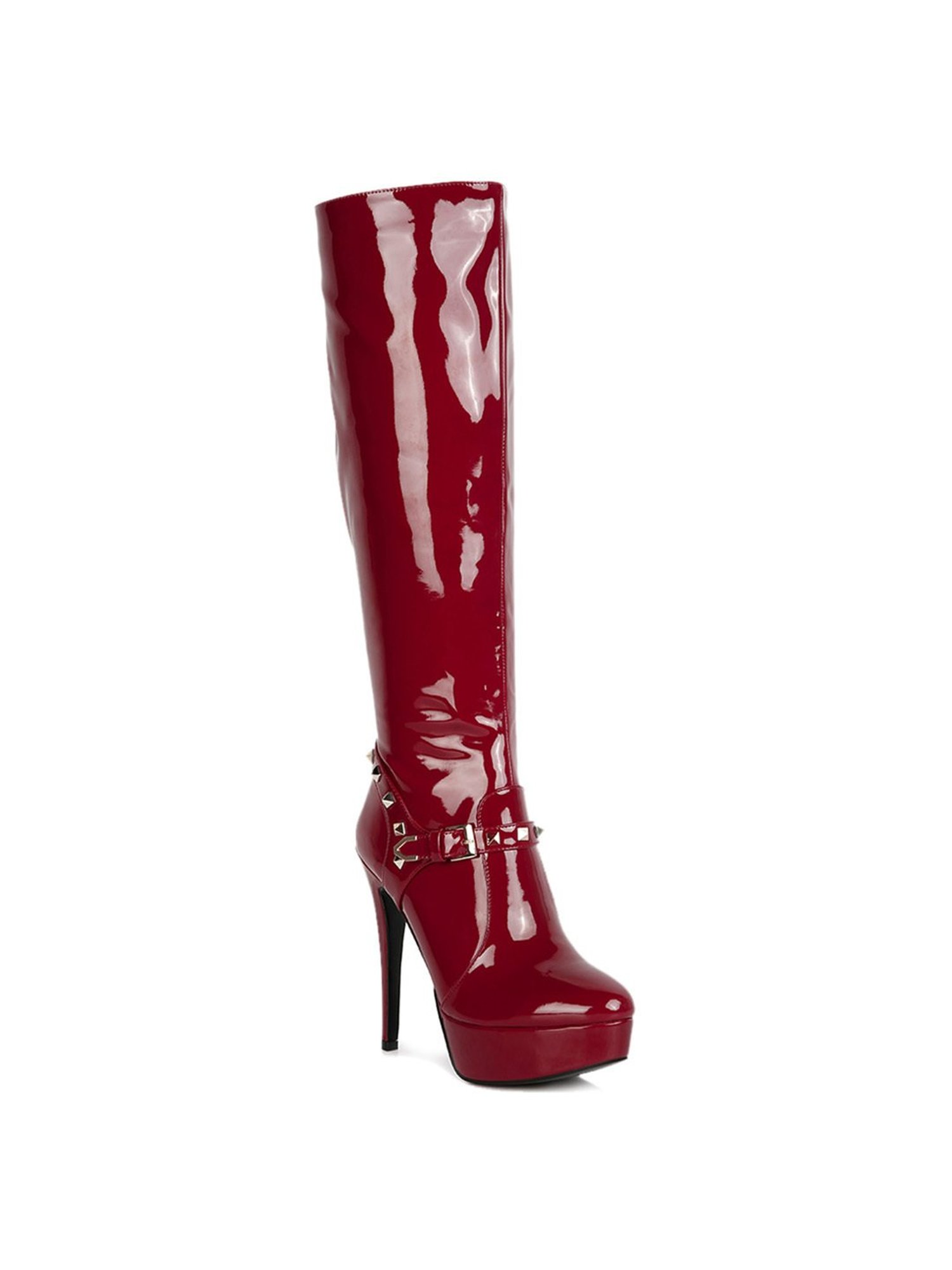 London Rag Women's Burgundy Stiletto Booties