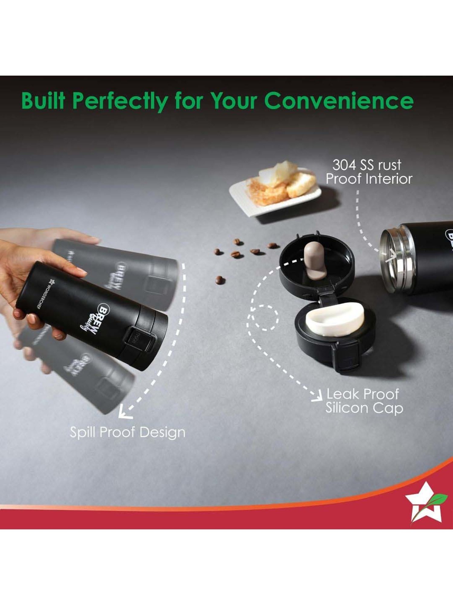 Milton Silver Stainless Steel Thermal Flask (1000 ml) - Set of 1