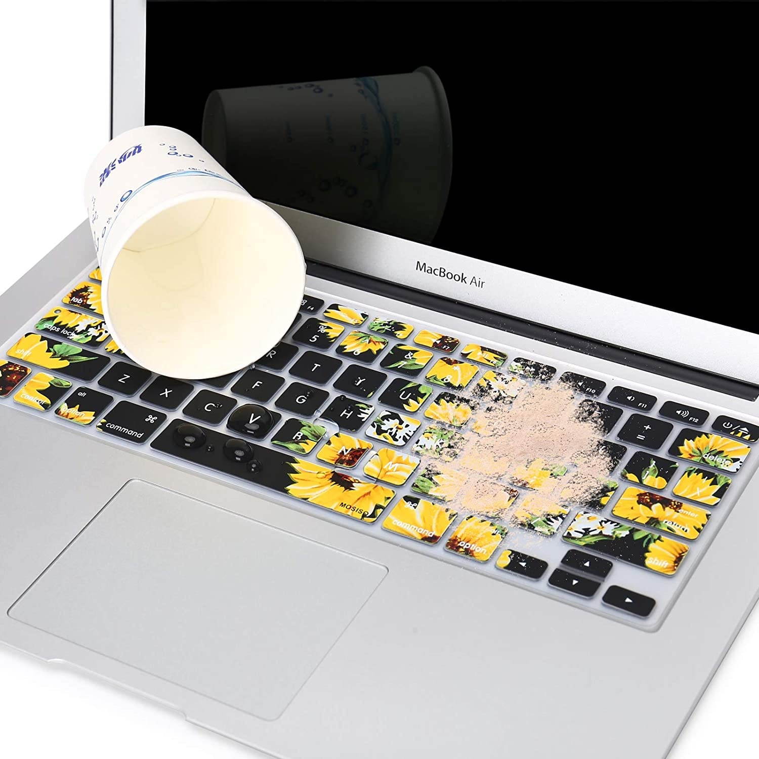 MOSISO Pattern Keyboard Cover Compatible with MacBook Pro 13/15 inch(with/Without Retina Display,2015 or Older Version),Older MacBook Air 13 inch (A1466/A1369,Release 2010-2017), Sunflower Black Base