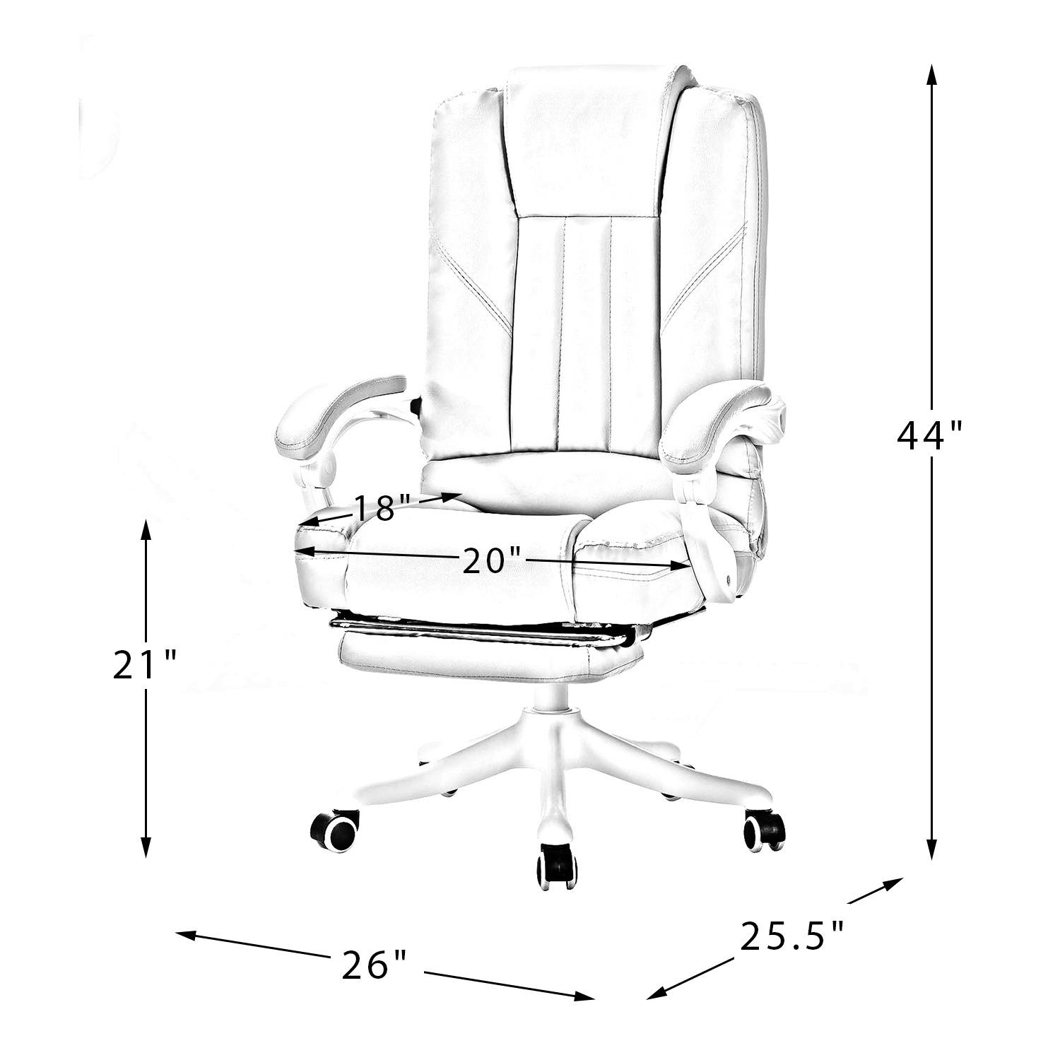 Jayden Creation Blanco Adjustable Height Ergonomic Gaming Chair with Swivel for Office Room