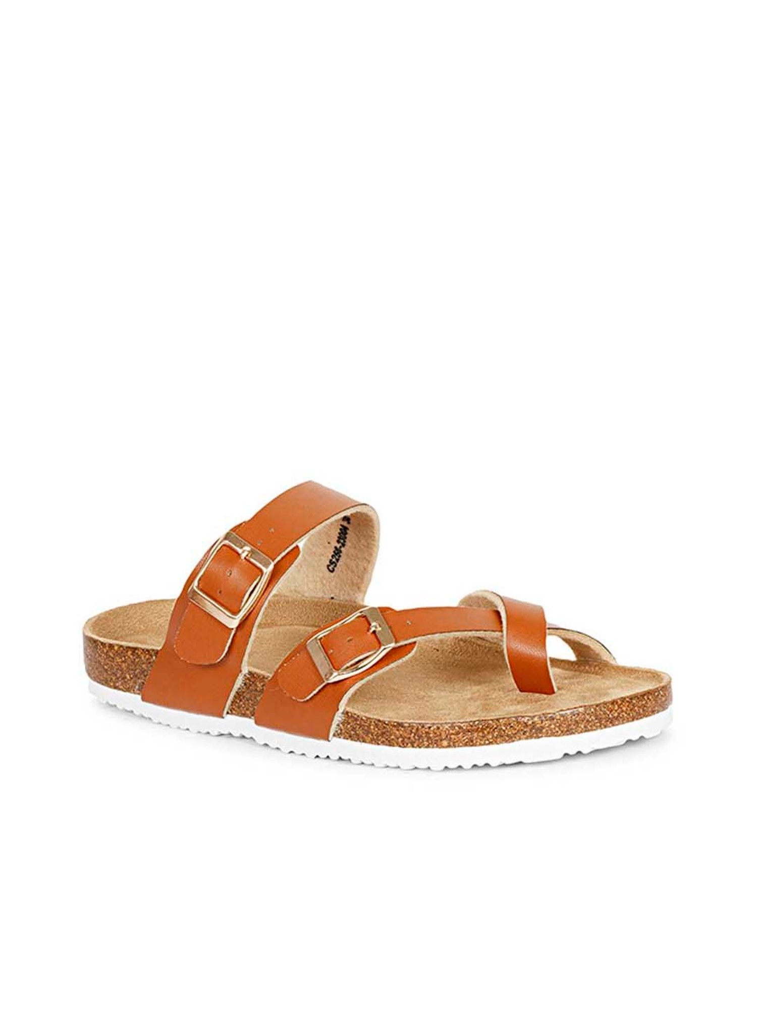 Mozafia Women's Tan Toe Ring Sandals