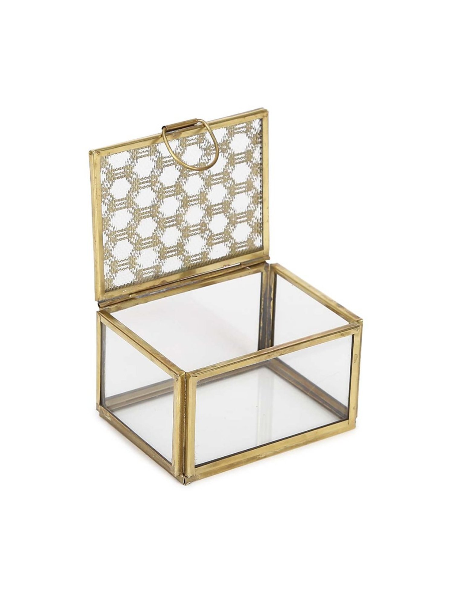 Home4U Gold Glass Large Kaori Antique Box