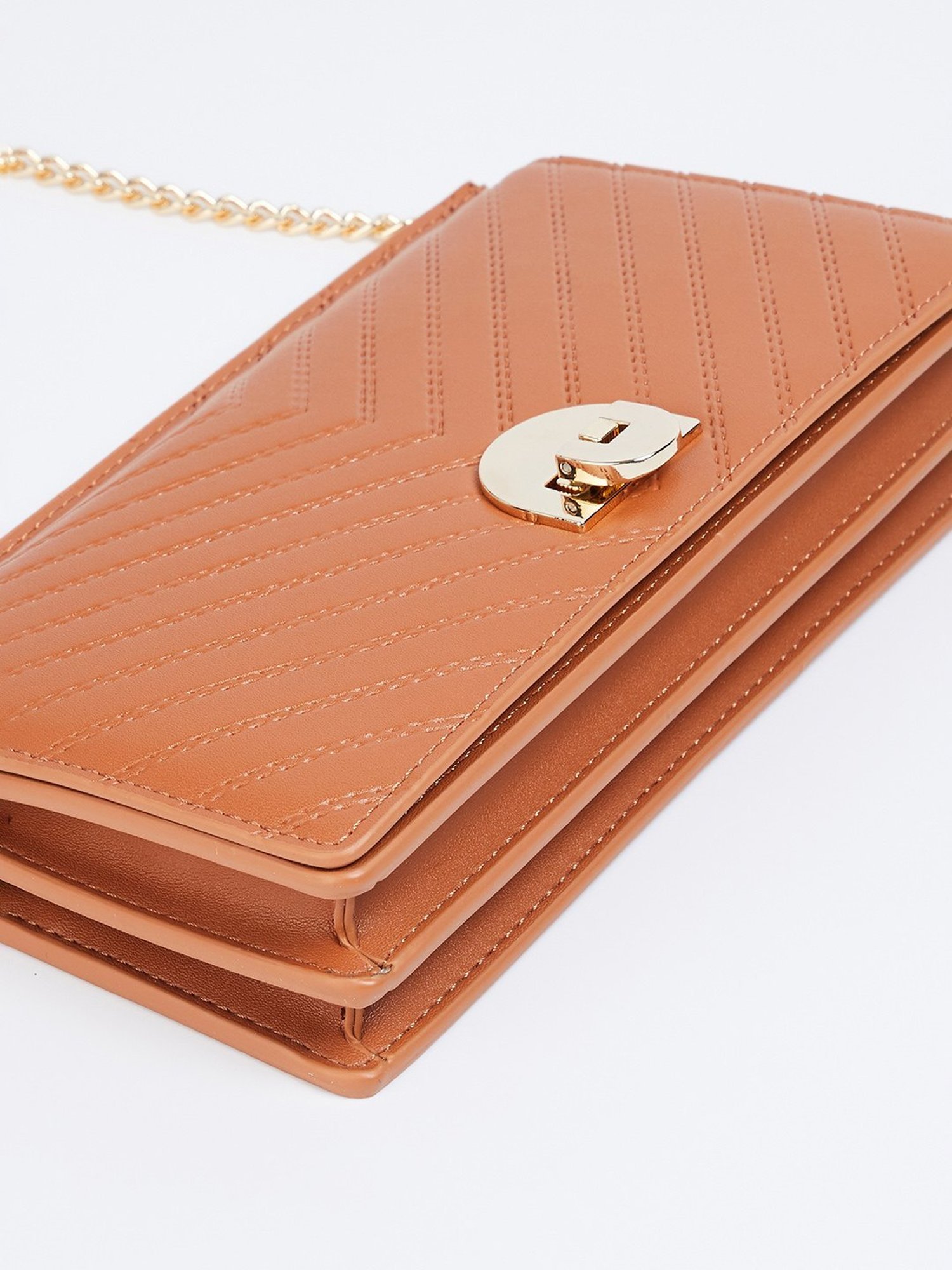 Code by Lifestyle Tan Textured Sling Handbag