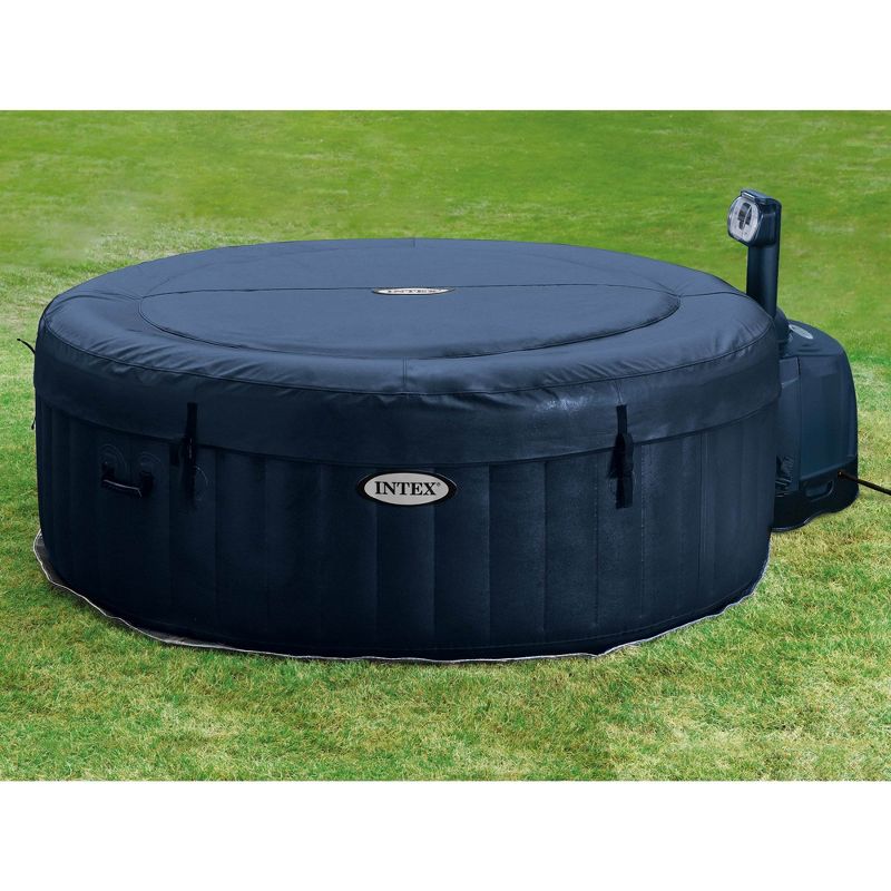 Intex 28405E PureSpa 4 Person Home Inflatable Portable Heated Round Hot Tub 58" x 28" with 120 Bubble Jets, Heat Pump, and 4 Type S1 Filter Cartridges