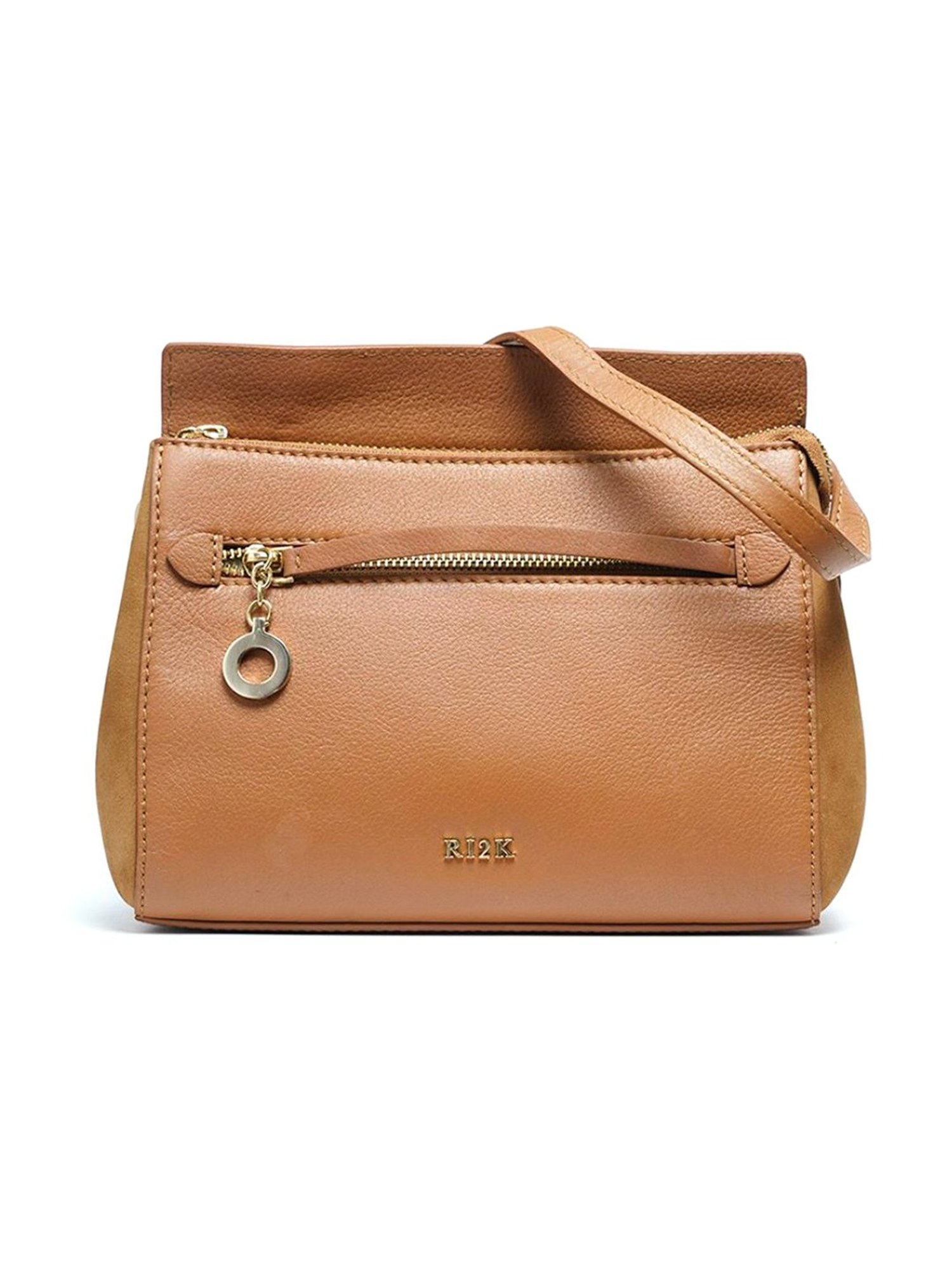 RI2K London Brown Leather Small Cross Body Bag