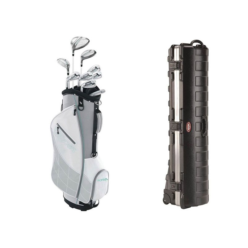 Wilson Womens Left Handed Complete Golf Club Set, Gray Mint & Wheeled Case