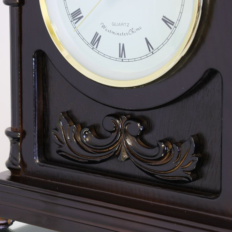 Bedford Clock Collection Wood Mantel Clock with Chimes