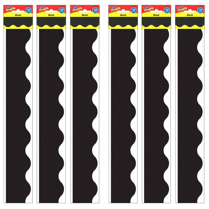 6pk 39ft Terrific Trimmers Classroom Borders Black - TREND