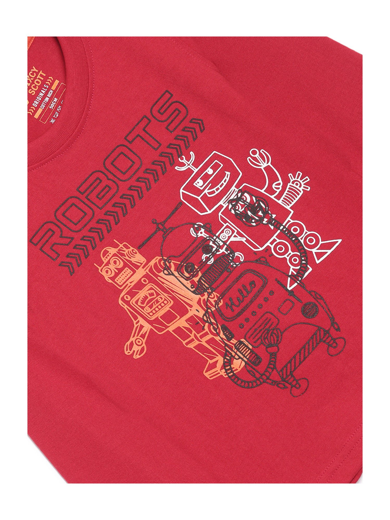 Dixcy Scott Originals Kids Red Graphic Print Full Sleeves T-Shirt