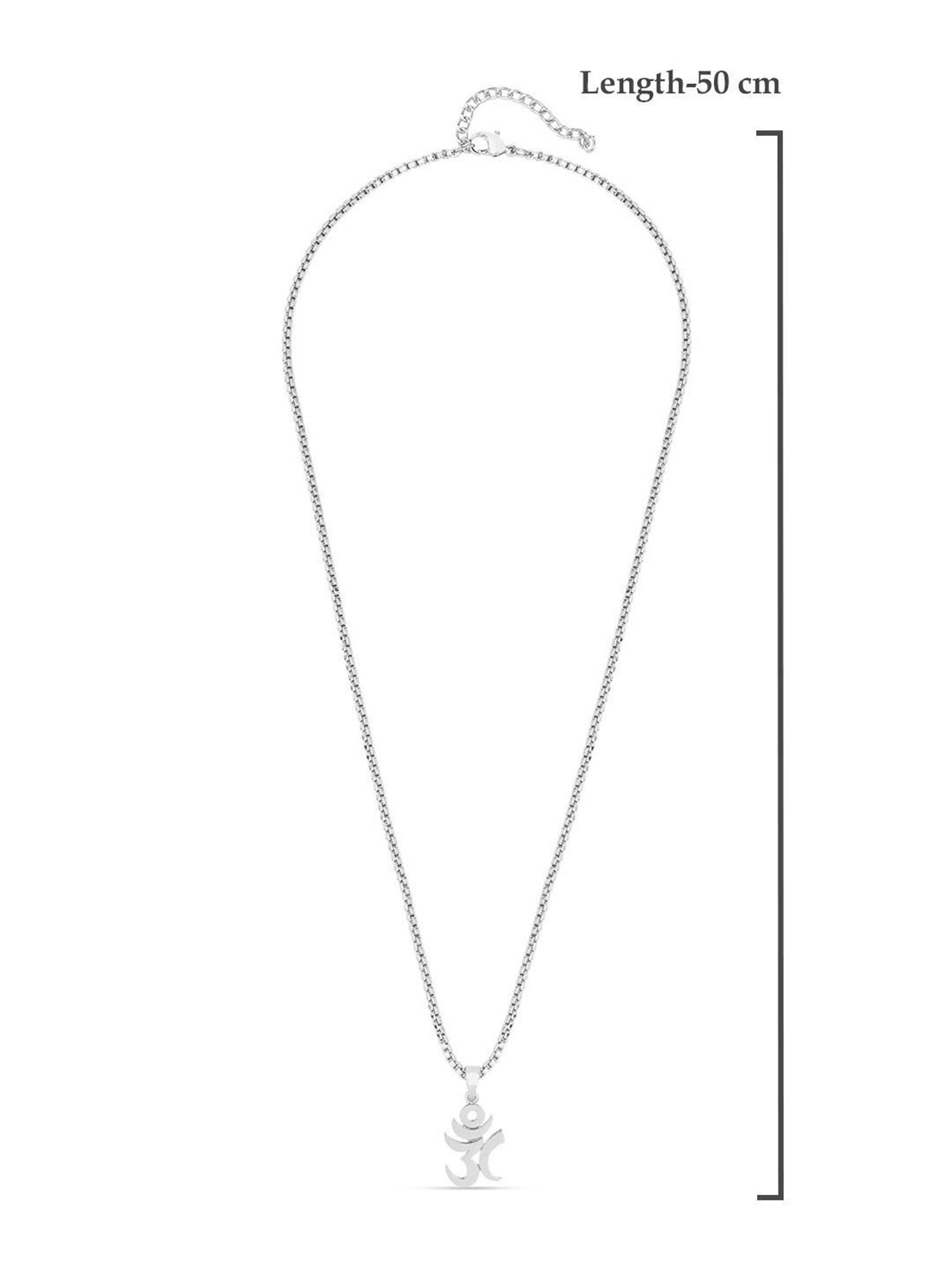 The Bro Code Silver-Plated Stylish OM Pendant Necklace for Men