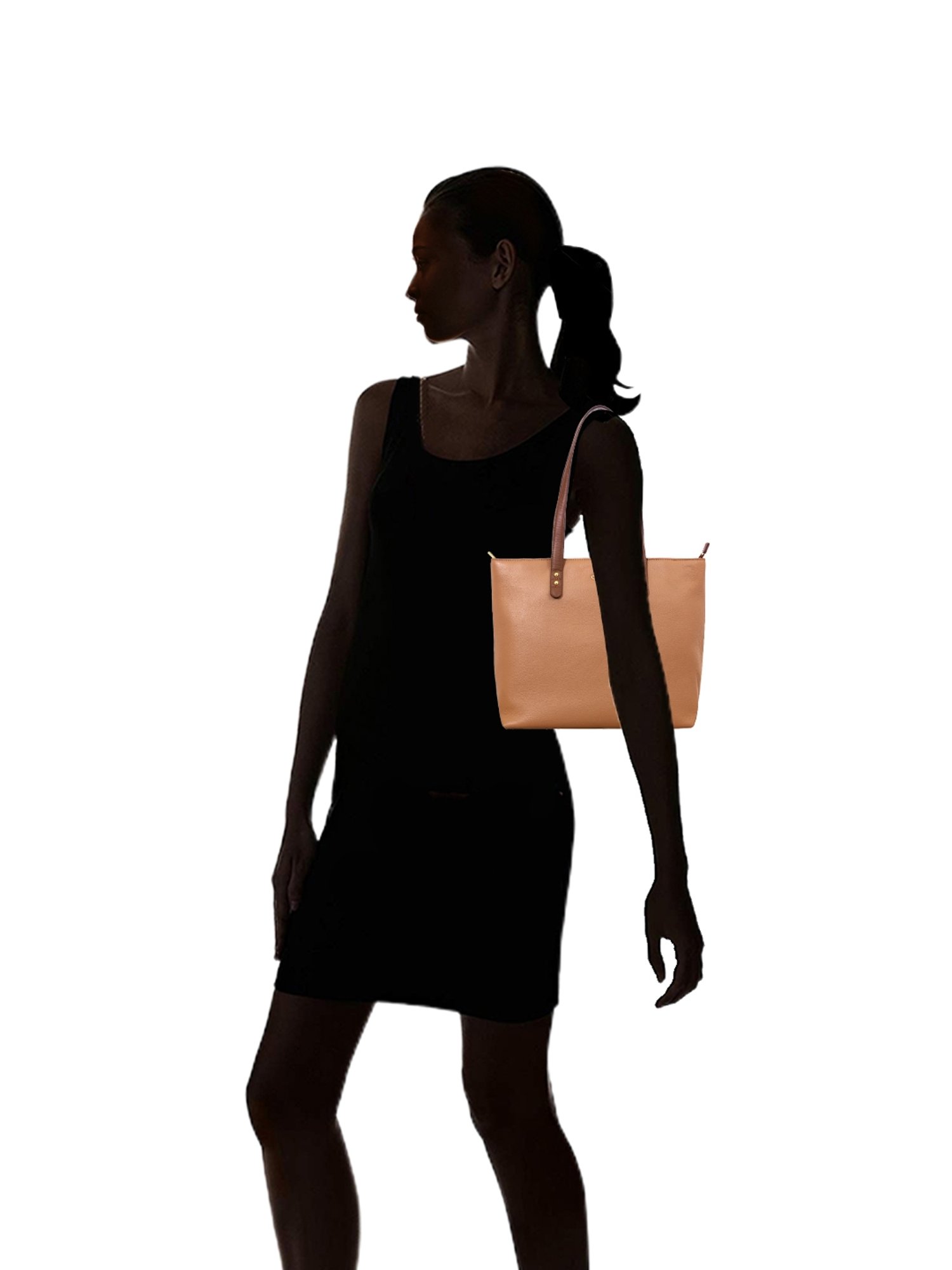 Eske Vesta Tan Solid Medium Shoulder Handbag