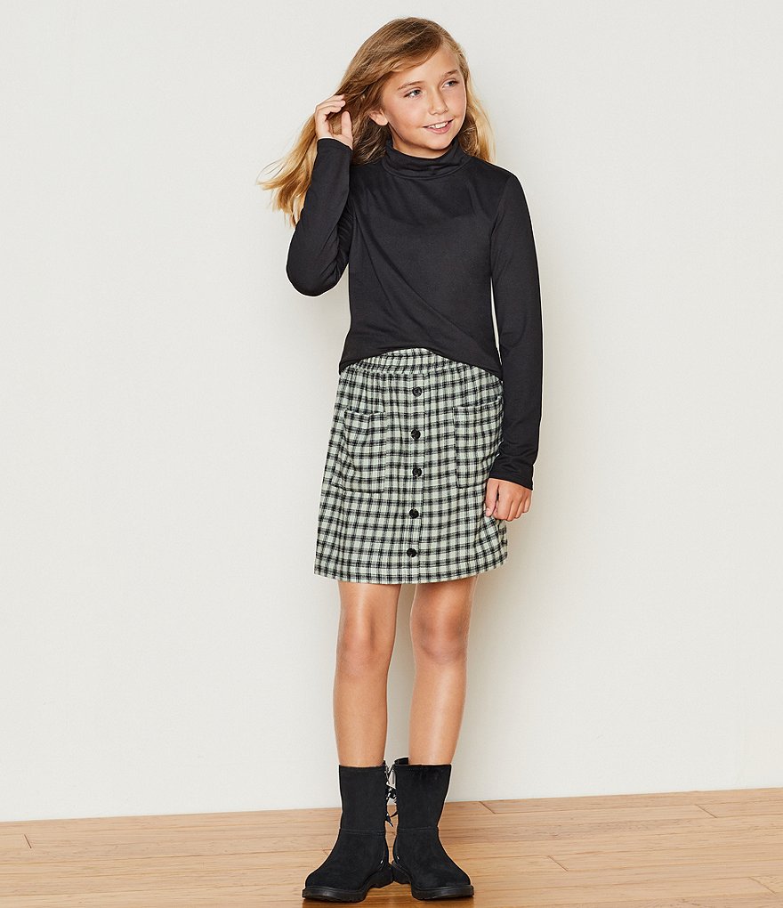 Copper Key Big Girls 7-16 Button Front Printed Skirt