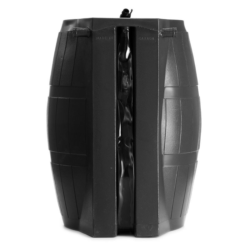 FCMP Outdoor RC4000-BLK 45-Gallon BPA Free Home Rain Water Storage Catcher Barrel, Black
