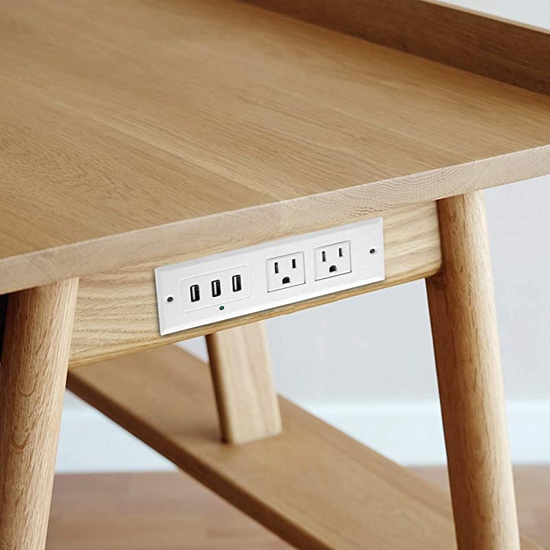 Recessed Power Strip Recessed Desk Outlet with 31A Max USB In Conference Desk Recessed Power Outlets Socket Desktop Power Grommet with 656ft Power Cord