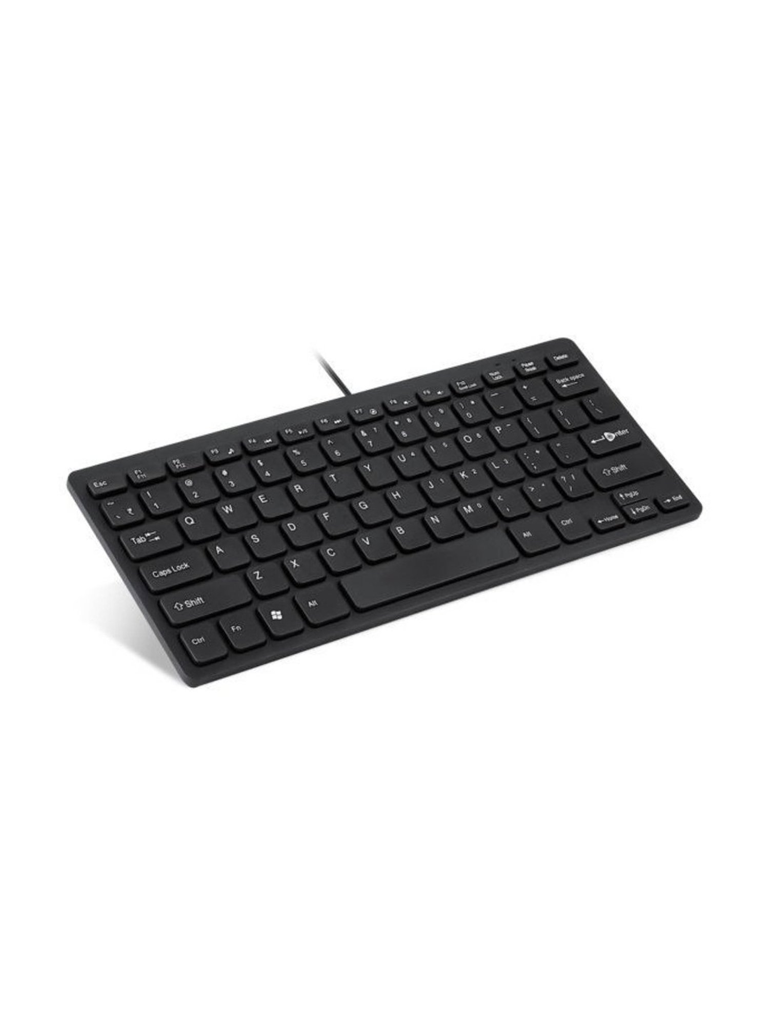 Enter USB Wired Slim Keyboard with Chocolate Keys Typist Mini (Black)