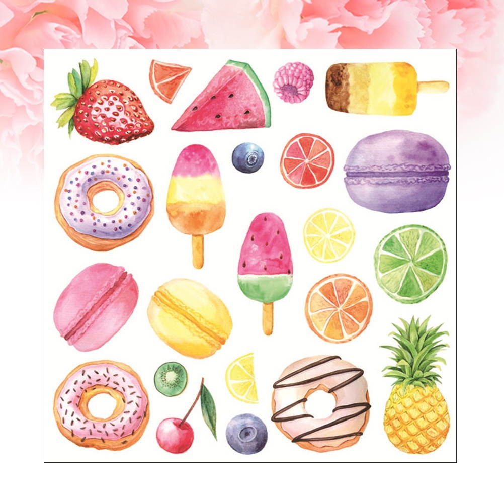 2pcs Food Pattern Wall Stickers Cake Shop Wall Paper Bedroom Wall Decals Wall Decoration for Kids Living Room Bedroom